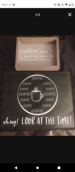 Two coffee signs $12 for both