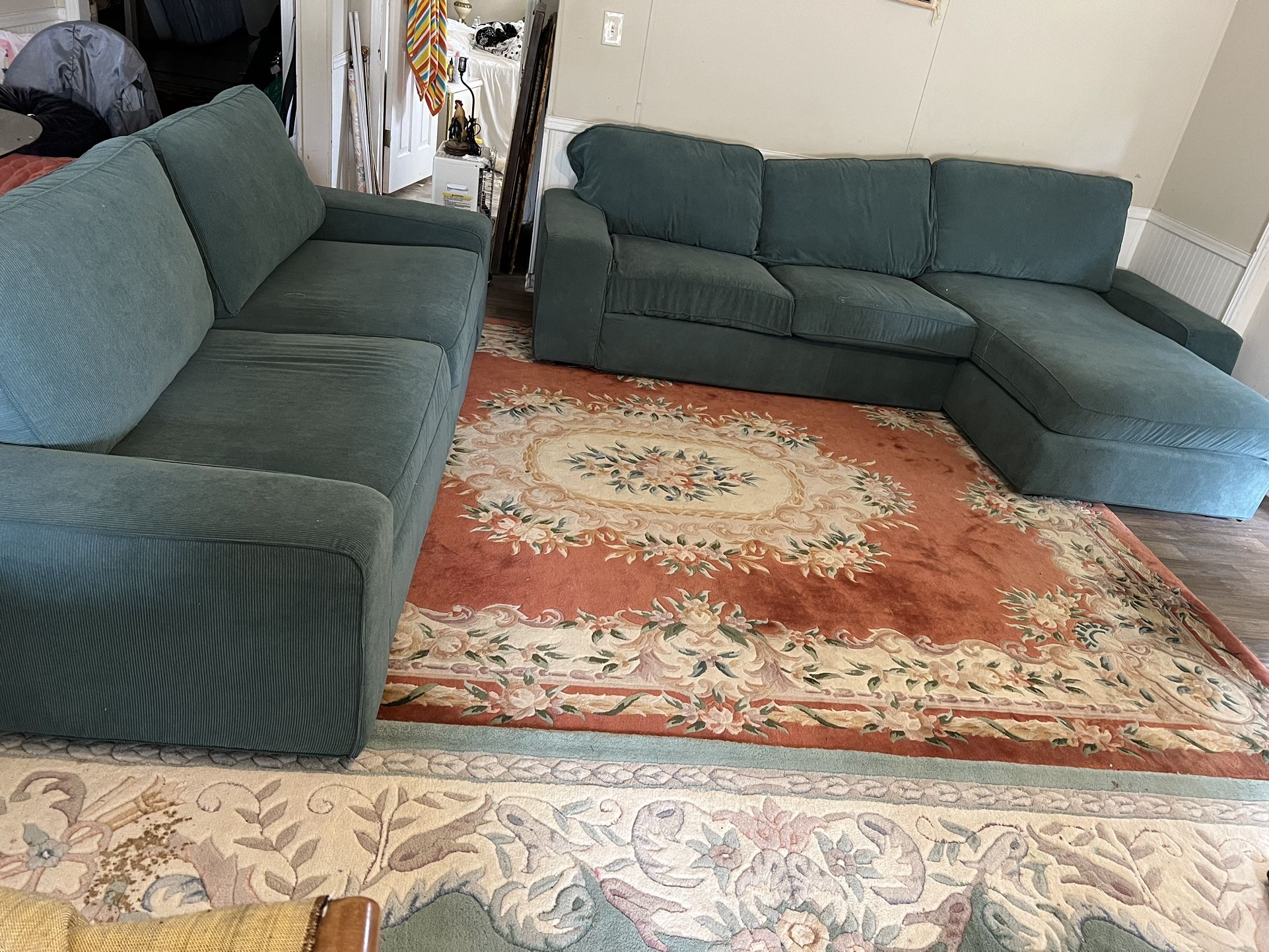 Sea Blue Sofa Section Large 3 Pieces