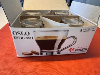4 New Espresso Coffee Glass Cups