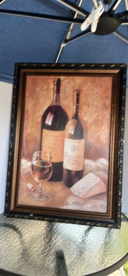 Framed Wine and Cheese Wall Art Print