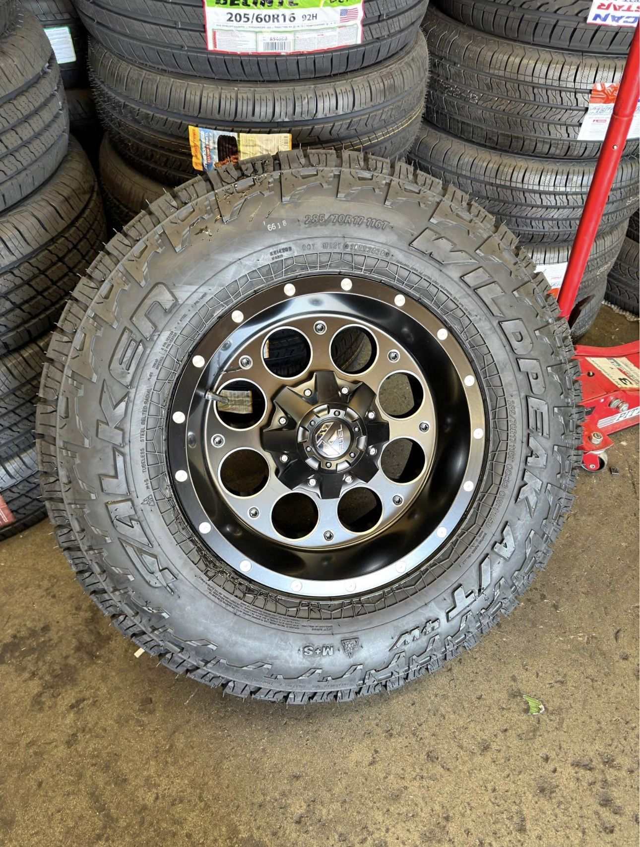 Fuel D525 Revolver 17x9 6x135 6x139.7 +01 Rims Tires Silverado Sierra 4Runner Tacoma GX460 GX470