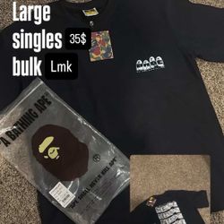 Bape Tee Black Backhit 