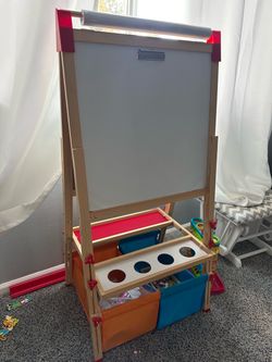 Kids Wooden Art Easel with Storage