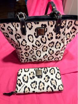 Dooney & Bourke Leopard Print Tote + Matching Wallet