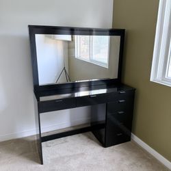 Black Vanity with Mirror 