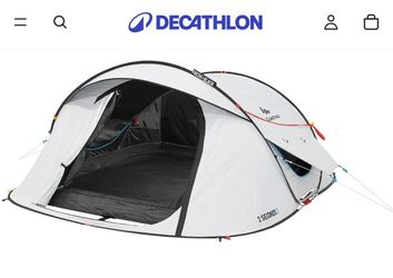 Quechua 2 Second Fresh & Black Waterproof Pop Up Camping Tent 3 Person