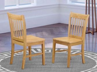 East West Furniture Norfolk Dinning Chairs with Oak Finish.