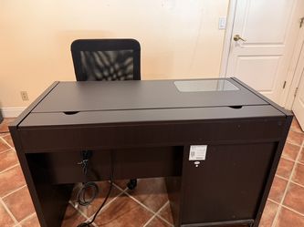 Dark Wood Desk with Chair