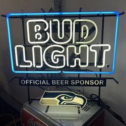Bud Light Seattle Seahawks Neon Beer Sign