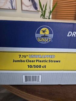 Clear Pastic Straws - 7.75" - 10 Pack - Each Pack has 500 straws