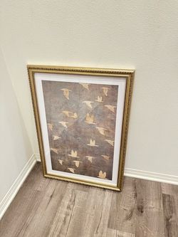 Luxury Frame Art Gold Framed Bird Print with Matte