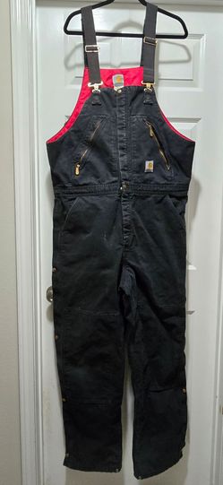 Vintage Carhartt R38 Insulated Bib Overalls Black Tag 40x34