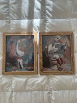 Set of 2 framed goose prints
