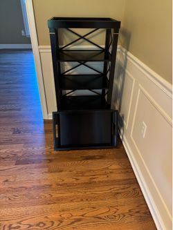 Baker furniture neoclassic tray top bookcase