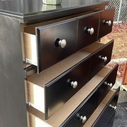 Ashley Furniture  black Tall Chest With Big Drawers. Drawers Sliding Smoothly. Delivery Available 