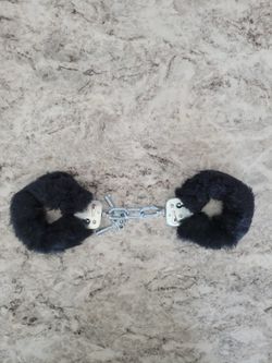 Fuzzy Covered Novelty Toy Handcuffs