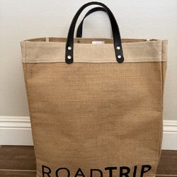 Roadtrip reusable Santa Barbara Design Studio burlap jute bag w/ handles