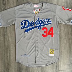 Fernando Valenzuela Grey Dodgers Jersey #34