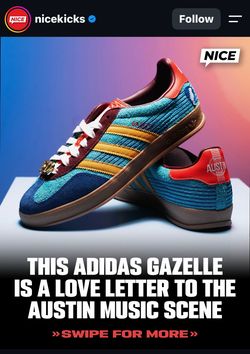 Adidas Gazelle Austin Music Scene Sneakers(limited edition)
