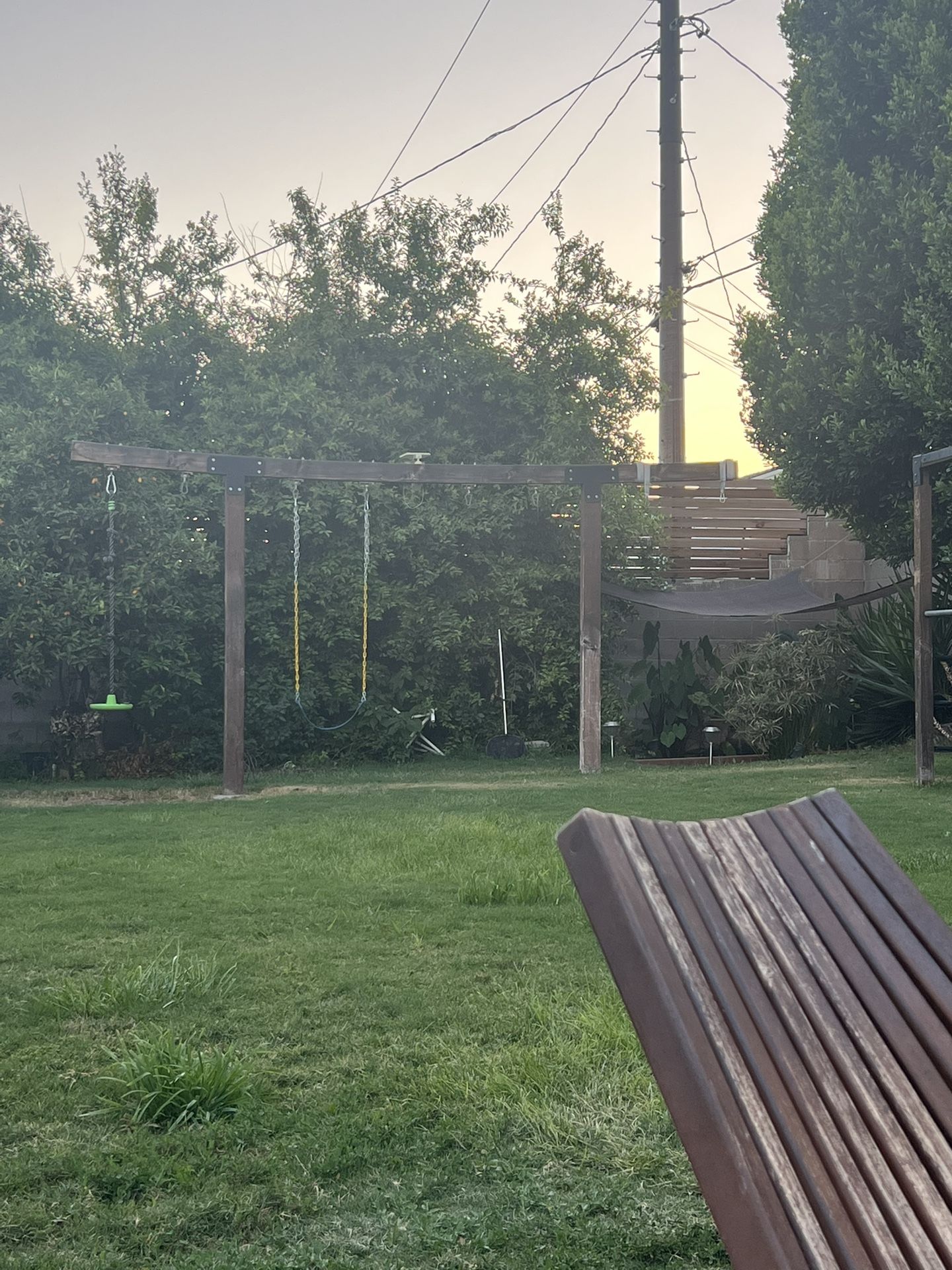 swings and monkeys bars