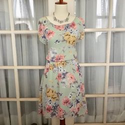 Mint Floral Dress
