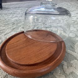 Goodwood Teakwood Cheese Board glass cloche 