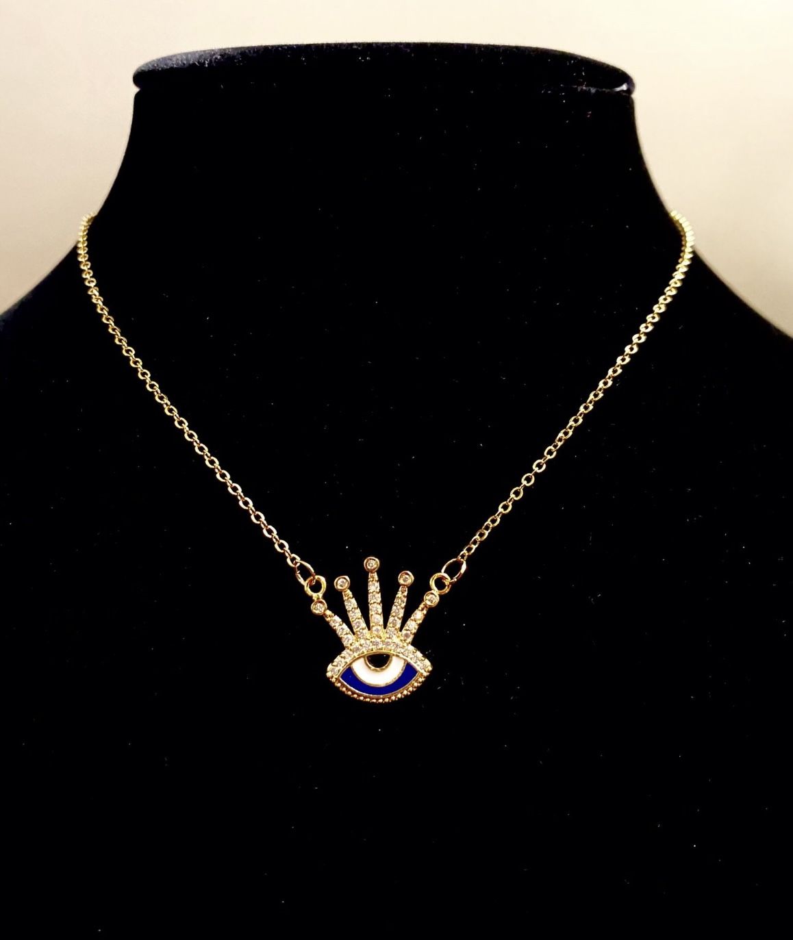 Beautiful Evil Eye Gold Plated Necklace 
