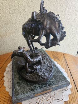 Solid Bronze Statue "Rough Rider" inspired by C.M. Russell