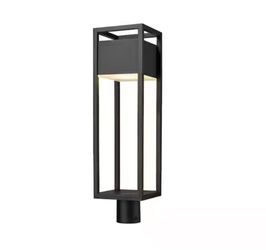 Z-Lite 18.25-in H Black Integrated LED Outdoor Post Light with Round Stand 585PHMR-BK