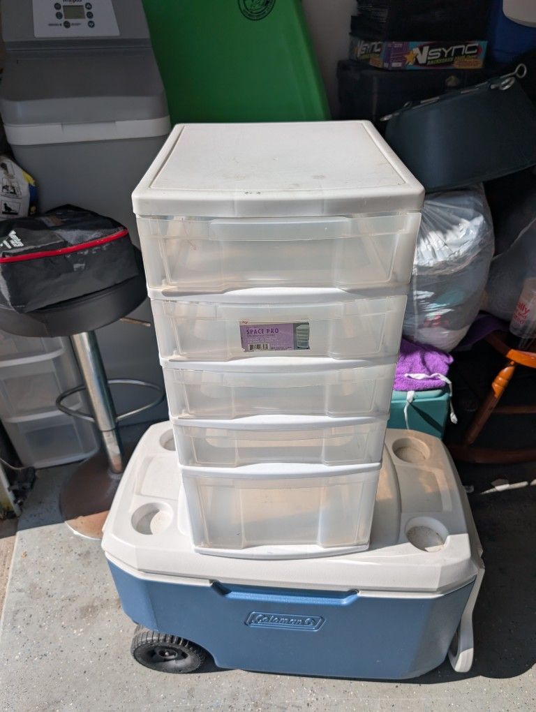 Clear Plastic 5 Drawer