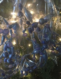 Christmas , Holiday Decorations- 3 SF glass & beaded Ornament Garland