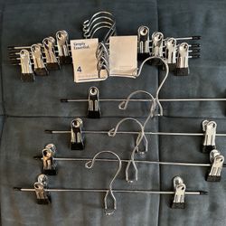 Two 4-packs (8) Simply Essential Home Skirts & Pants Hangers with Clips  for Closet