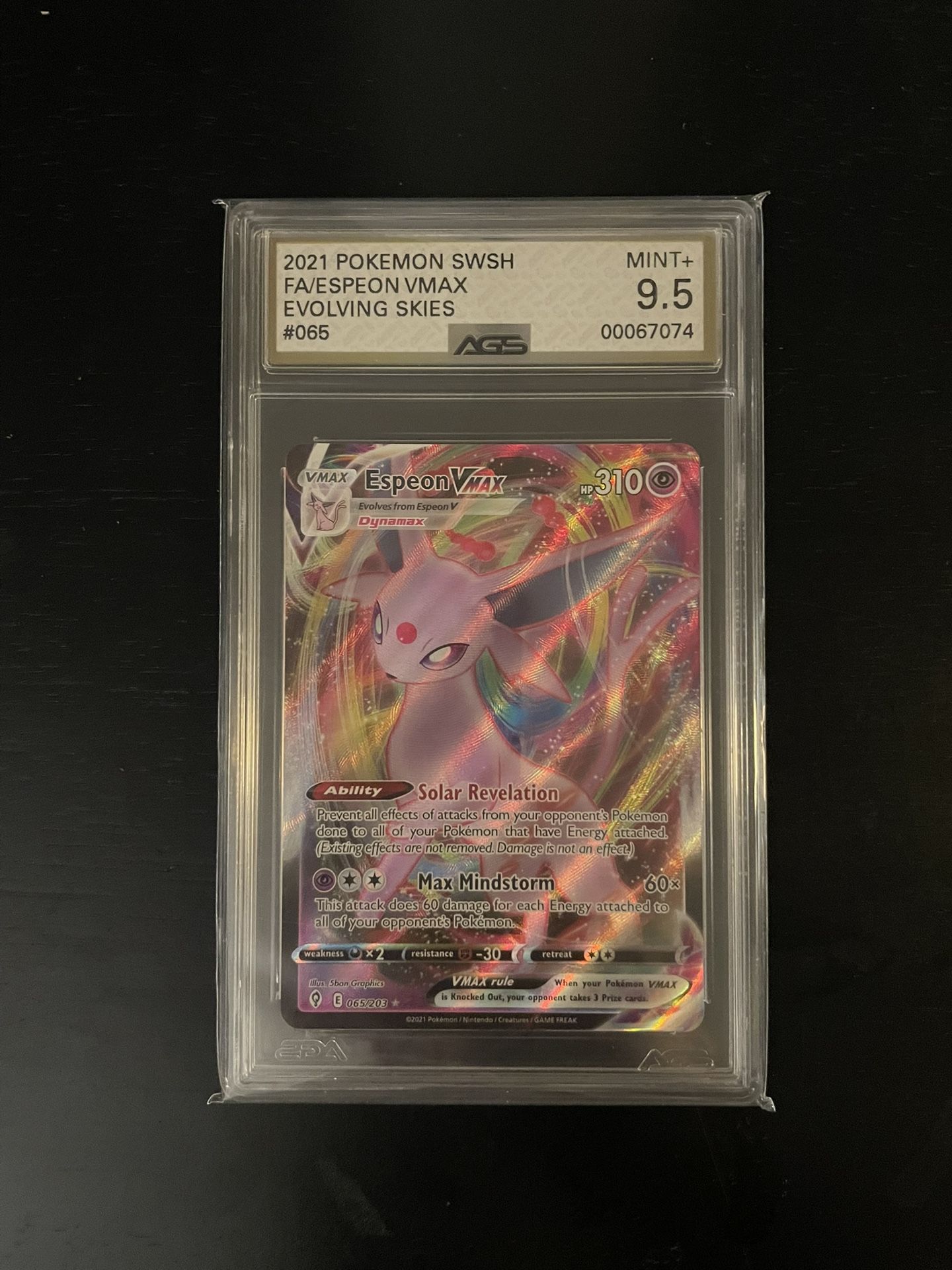 Pokemon TCG - Espeon VMAX #65 AGS 9.5