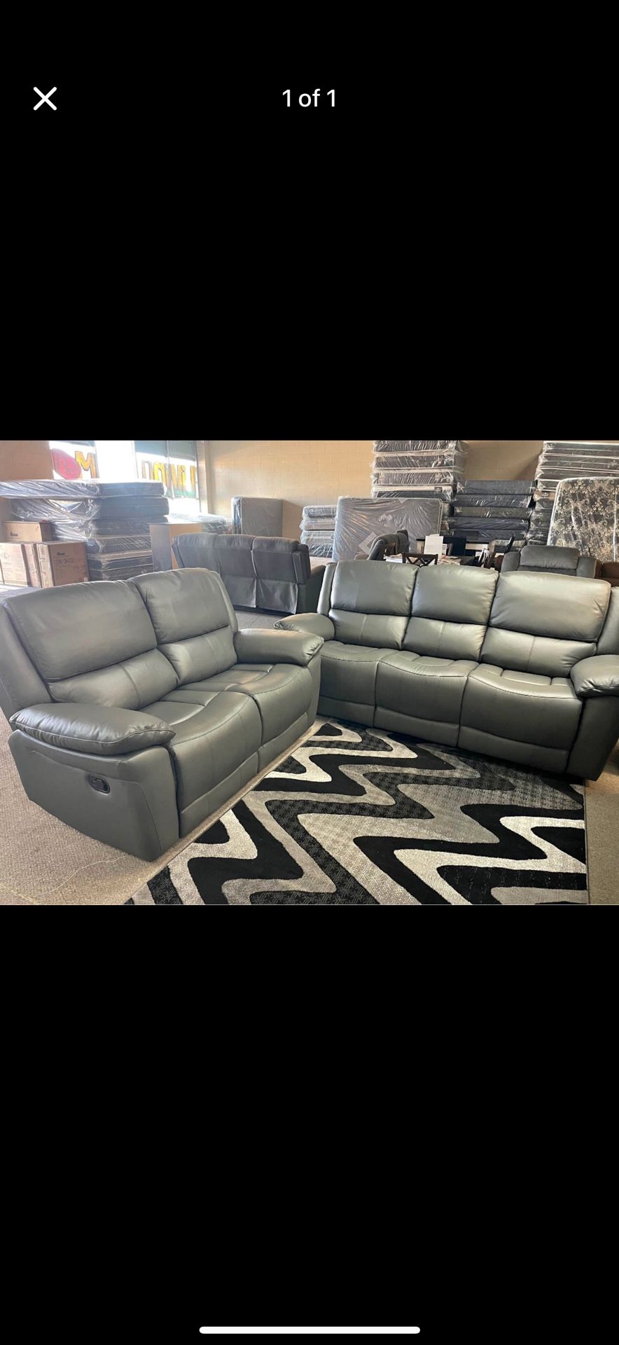 NEW LEATHER SOFA & LOVESEAT