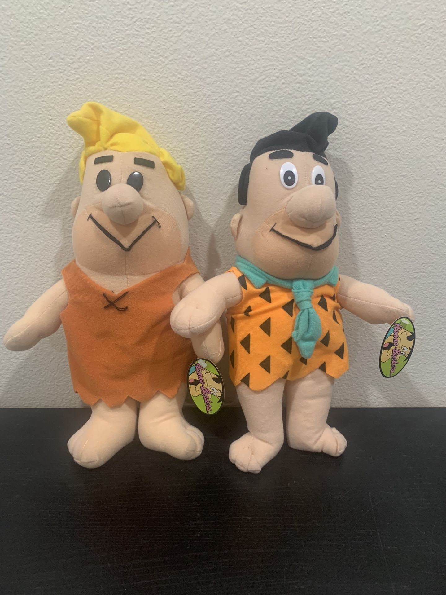 The Flintstones Fred & Barney Plush Dolls made by Play by Play New W/ Tag