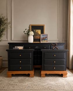 Refinished Caviar Black Bedroom Set