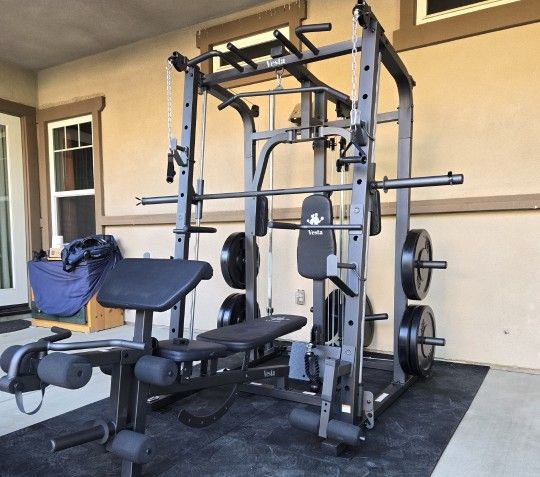 Vesta Smith Machine 1001 | Adj Bench W/ Leg Developer And Preacher Station |Gym Equipment | Fitness | Pulleys|๐ดWEIGHTS AND BARBELL SOLD SEPARATELY ๐ด