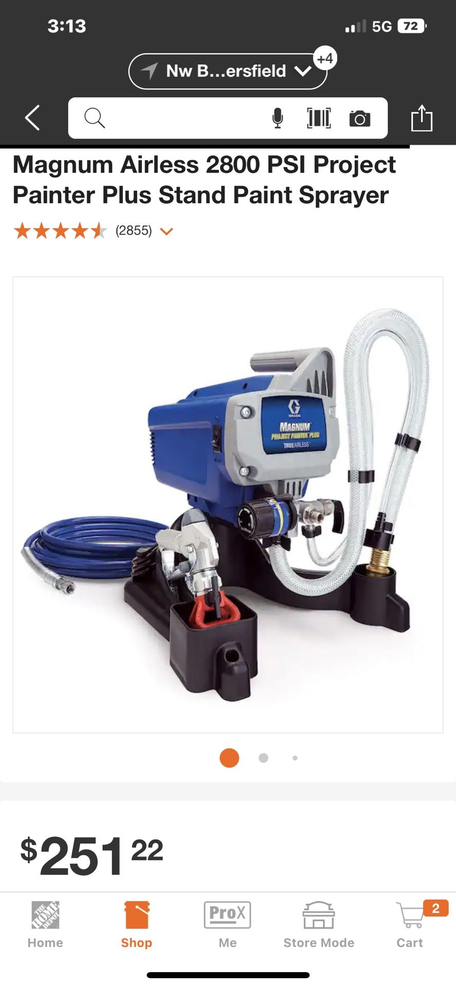 Graco Magnum Airless 2800 PSI Project Painter Plus Stand Paint Sprayer