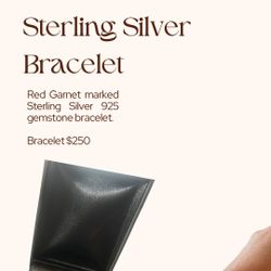 Red Garnet Sterling Silver Bracelet