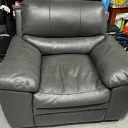 Gray Leather Armchair 