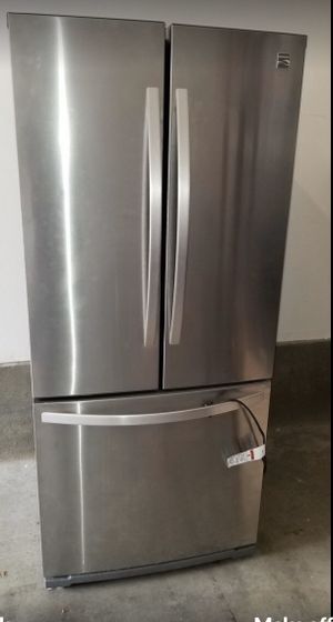 Photo Stainless steel kenmore refrigerator 3Doors w/ice maker works excellent good condition super cheap price!!!