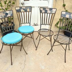 Set of 4 Wrought Iron Bistro Chairs