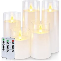Acrylic Flameless LED Pillared Candles