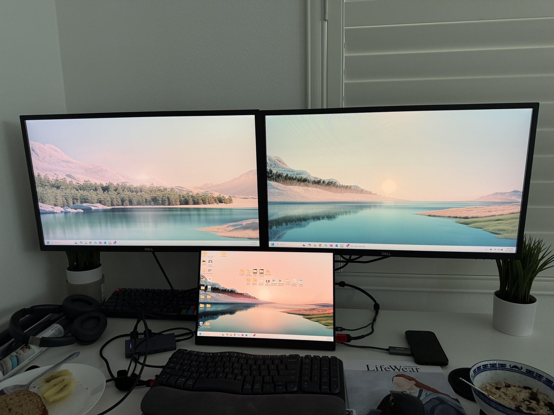 27” Dell Monitors + Dual Arm