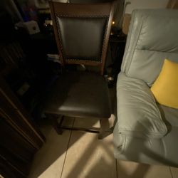 4 High Back Leather Bar Stools  (NEW)