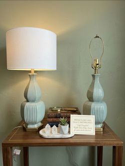 Safavieh Vintage Mint-Glaze Fluted Lamps (Set of 2)