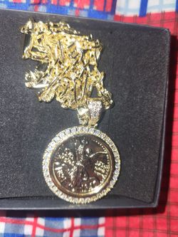 Gold plated silver necklace and charm
