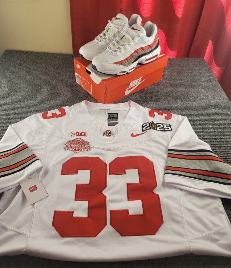 Air Max 95 'White Varsity Red' Size 10 Or 11 New Ohio State Buckeyes Color Sneakers