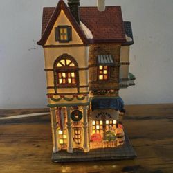 Adorno Casita Porcelana Lámpara 