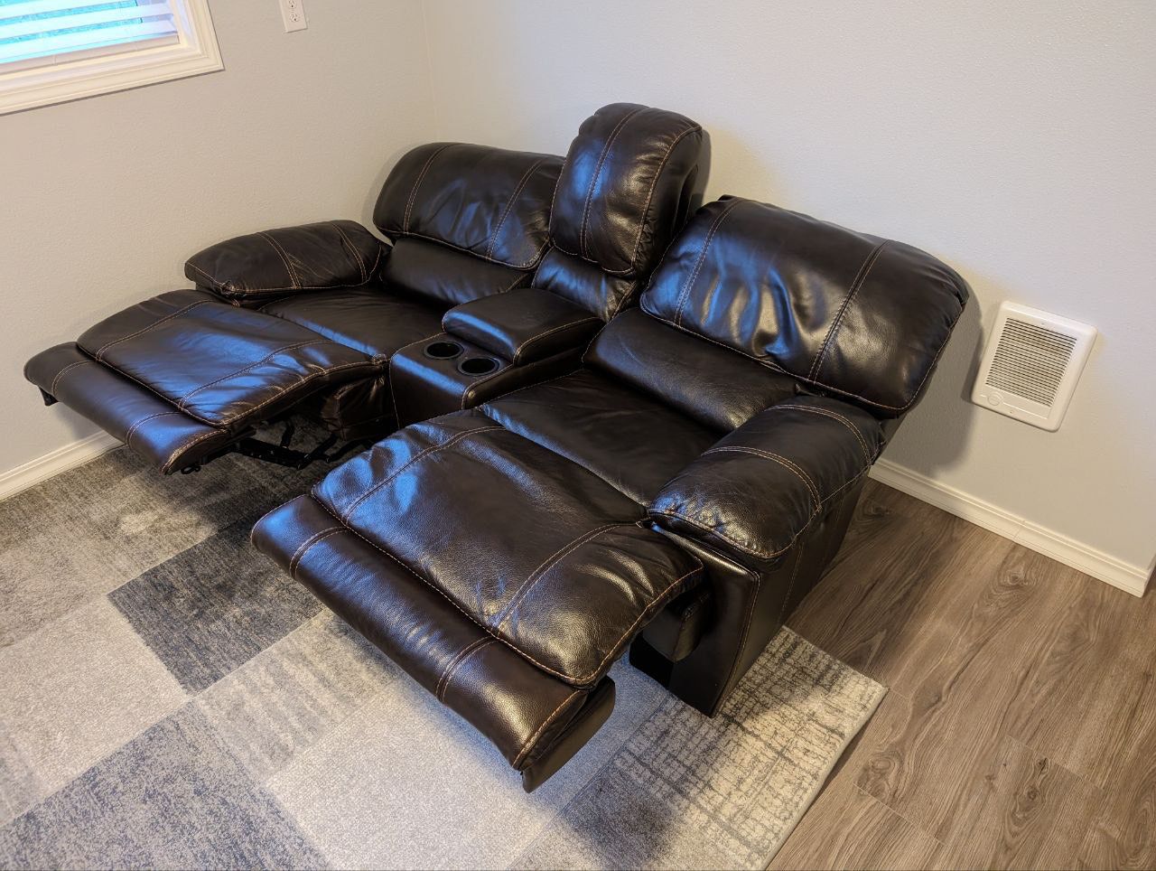 Leather Loveseat Couch Recliner 